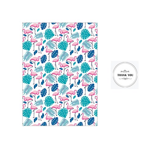 삼육오데이 디자인 페이퍼 기프트백 소 20p + 스티커 20p, 플라밍고4, 1세트