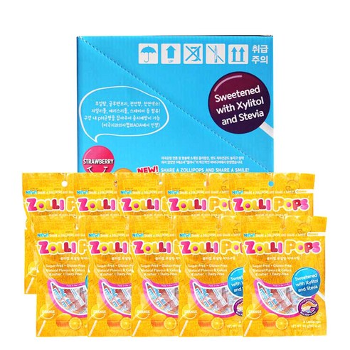 졸리팝 무설탕 막대사탕 오렌지맛, 400g, 1박스