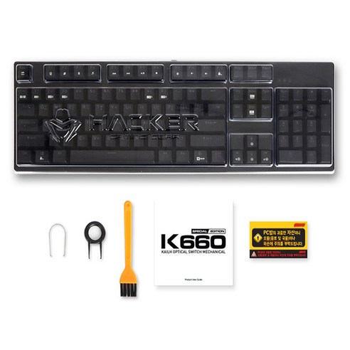 앱코 HACKER 단일 LED 에디션 카일광축 축교환 방수 게이밍 키보드 클릭, 일반형, K660 (클릭)