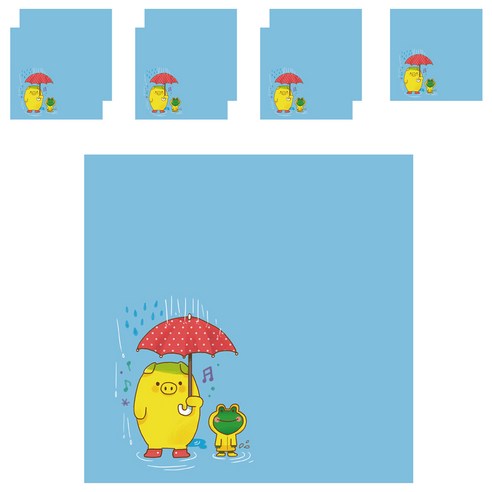 디자인매드 떡메모지 피그 85 x 85 mm 100p, 03 스카이블루, 8개입