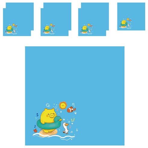 디자인매드 떡메모지 피그 85 x 85 mm 100p, 01 딥블루, 8개입