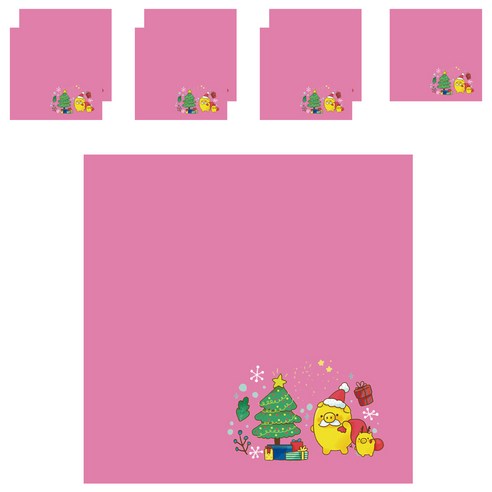 디자인매드 떡메모지 피그 85 x 85 mm 100p, 09 핫핑크, 8개입