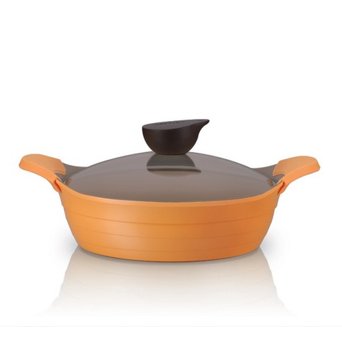 네오플램 에콜론 일라 전골냄비, 24cm, 오렌지