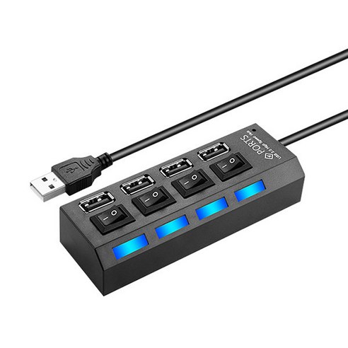 얼리봇 4포트 USB 2.0 허브 LHV200, 혼합 색상