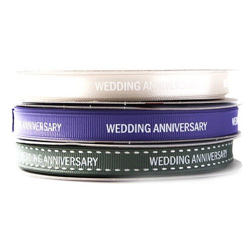 톡톡팬시 WEDDING ANNIVERSARY 프린팅 포장리본 세트, NO6, 13.5m