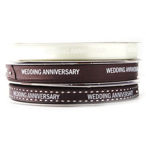 톡톡팬시 WEDDING ANNIVERSARY 프린팅 포장리본 세트, NO4, 13.5m