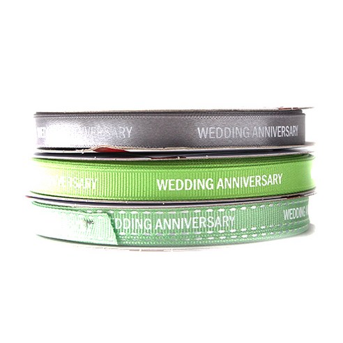 톡톡팬시 WEDDING ANNIVERSARY 프린팅 포장리본 세트, NO33, 13.5m
