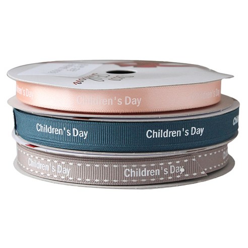 톡톡팬시굿즈 Children''s Day 프린팅 포장리본 3p 세트, NO59, 13.5m