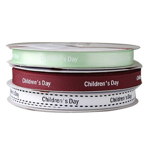 톡톡팬시굿즈 Children''s Day 프린팅 포장리본 3p 세트, NO15, 13.5m