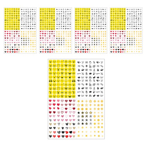 삼육오문방구 다이어리 스티커 4종 20p 세트, 002표정 하트 별, 1세트