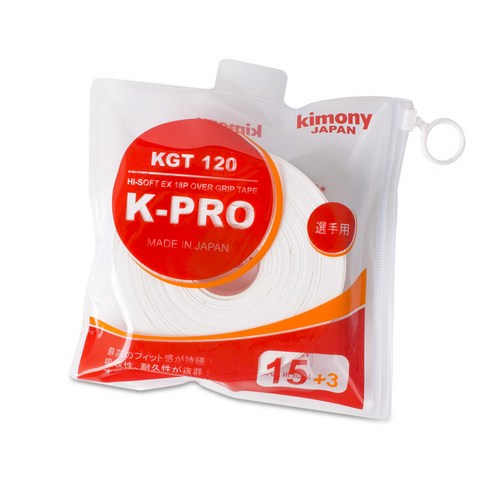키모니 배드민턴 하이 소프트 EX 오버그립 18P KGT120, 화이트