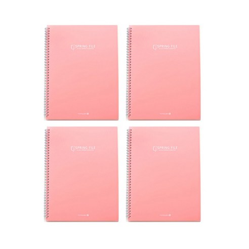 모닝글로리 K컬러 스프링 클리어 파일 40p, 핑크, 4개입