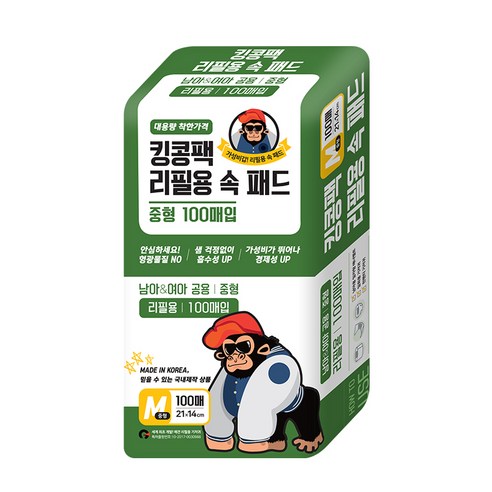 킹콩팩 리필용 속 패드 100p, 중형, 1개