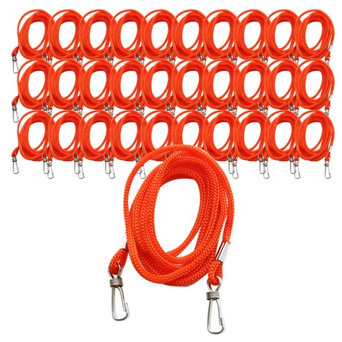 옹달샘 양줄고리 명찰줄 3mm, 주황색, 100개입