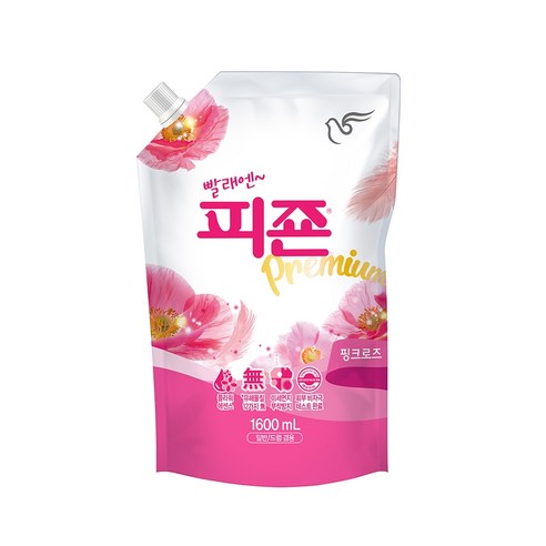 피죤 프리미엄 섬유유연제 핑크로즈 리필, 1.6L, 1개