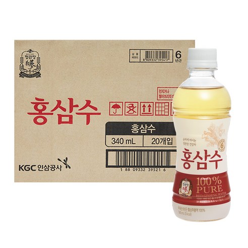 정관장 홍삼수, 340ml, 20개