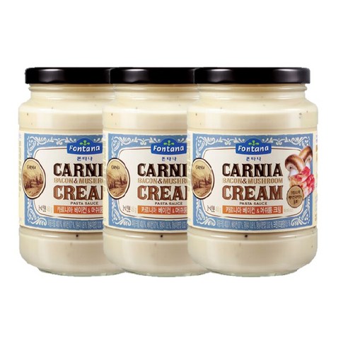 폰타나 카르니아 베이컨&머쉬룸 크림 파스타소스, 450g, 3개