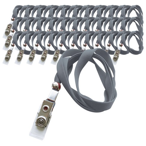 옹달샘 멀티크립 대 명찰줄 9mm, 회색, 100개입