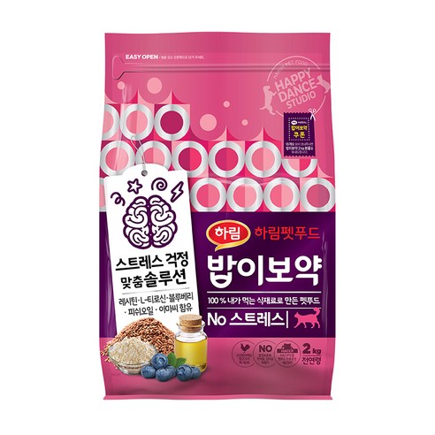하림 펫푸드 밥이보약 NO 스트레스 고양이 사료, 2kg, 1개