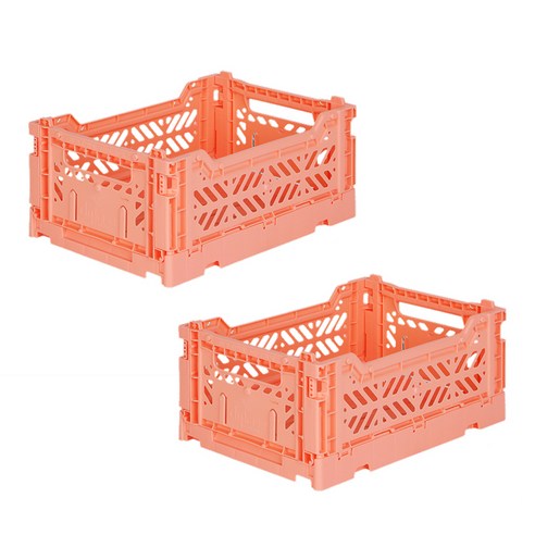 아이카사 폴딩박스 S, salmon, 2개