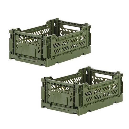 아이카사 폴딩박스 S, khaki, 2개