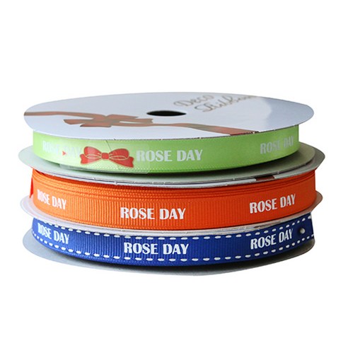 톡톡팬시 굿즈 ROSE DAY 프린팅 포장리본 3p 세트, NO17, 13.5m