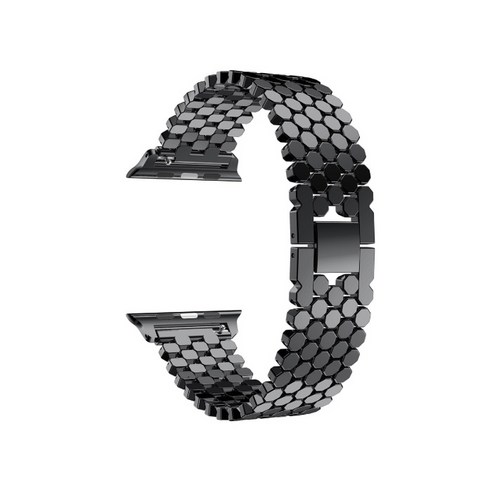 윰플 애플워치 3/4/5 메탈 도트체인 밴드 (42/44mm 호환 가능), 블랙, 1개