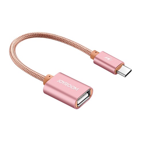 테크맨 데이터 라인 OTG 케이블 USB 2.0 Type-C, 로즈골드, 1개, 15cm