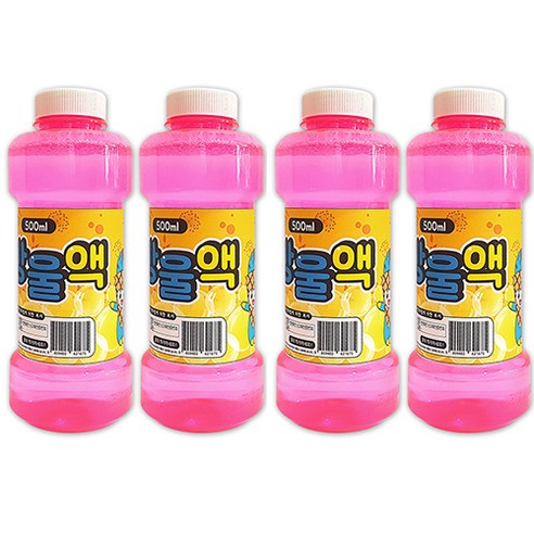 애들랜드 비눗방울 리필 500ml x 4p, 혼합 색상, 4개