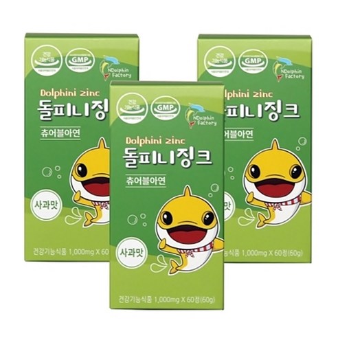 엔돌핀팩토리 돌피니징크 아연, 60정, 3개입