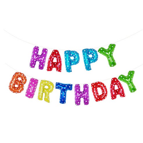 파티팡 은박풍선세트 HAPPY BIRTHDAY, 레인보우, 3세트