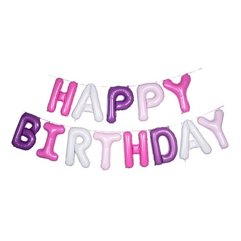 파티팡 은박 풍선세트 HAPPY BIRTHDAY, 라벤더, 3세트
