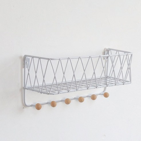 제이아울 철망형 벽걸이 수납함 화이트, 대형(35.5 x 16.5 x 12 cm), 1개