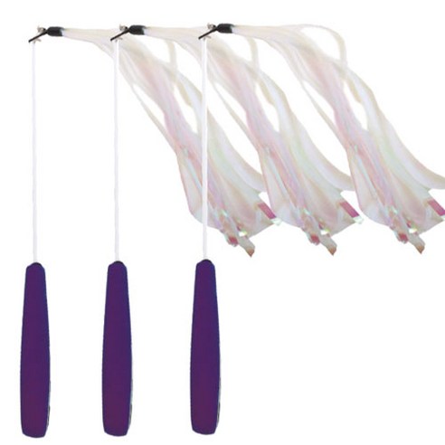 아이엠 고양이 파다닥 힐링 2단 낚시대 반짝이투명리본, Purple, 3개입