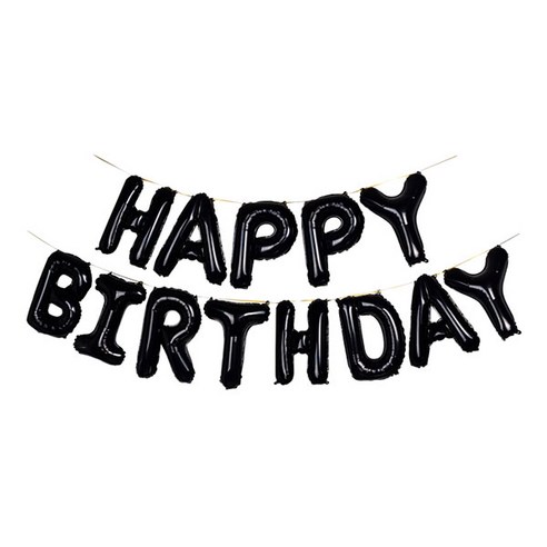 파티팡 은박풍선세트 HAPPY BIRTHDAY, 블랙, 3세트