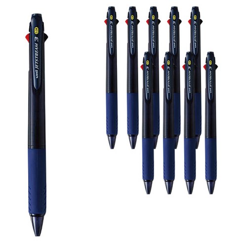 제트스트림 3색 볼펜 SXE3-400-38 0.38mm, 딥네이비, 10개입