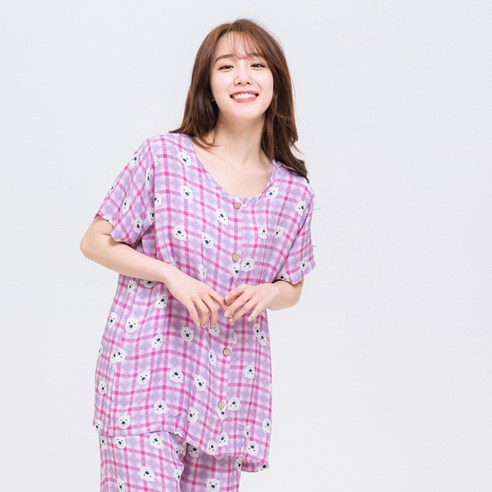 속옷미인 여성용 자연인견 반팔 상하의 세트 파자마
