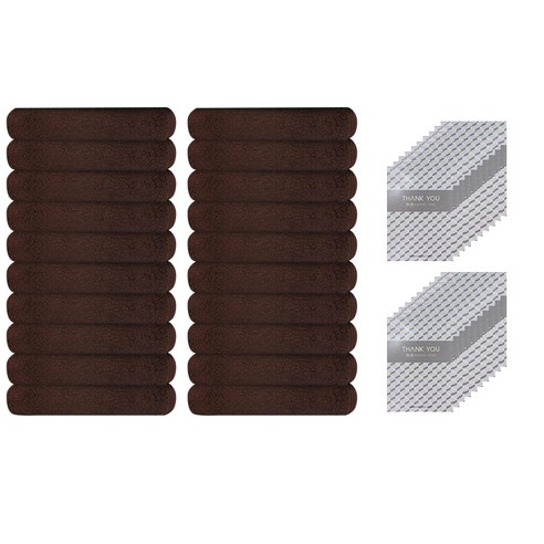 송월타월 돌답례품 헤비무지 수건 20p + 케이스 랜덤 발송 20p, 진갈색, 1세트