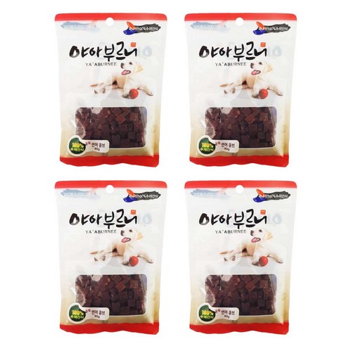 야아부르니 국내산 강아지 수제간식, 유황연어큐브맛, 4개