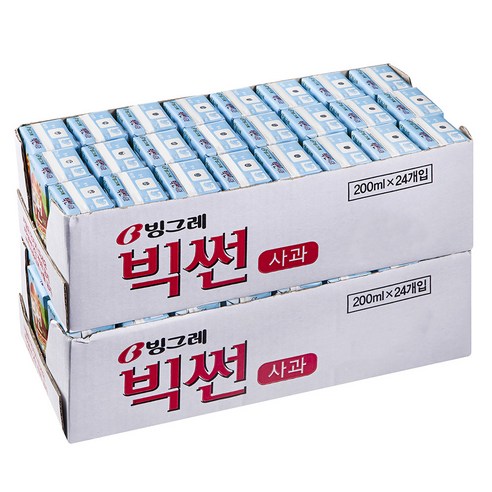빅썬 사과 주스, 200ml, 48개