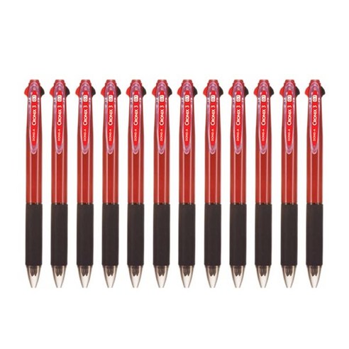 동아 유성펜 크로닉스3 0.7mm, 레드, 12개입