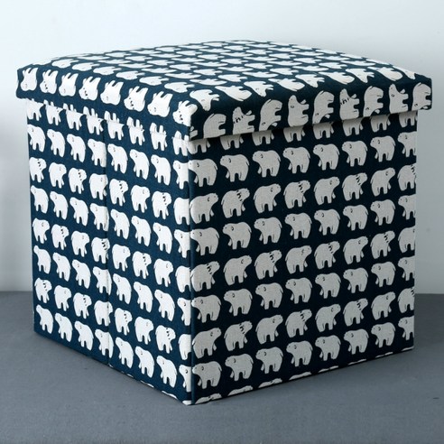 이지웜 베이패턴 수납의자 38 x 38 x 38 cm, 북극곰