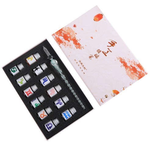 멜팅홈 블라썸 크리스탈 유리 만년필 세트, 0.5mm, A-10