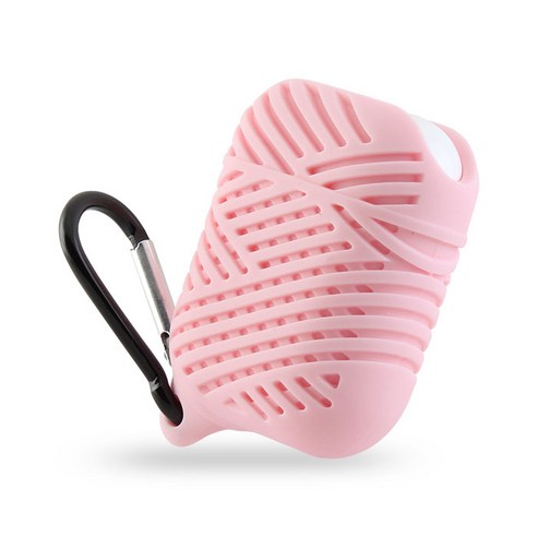 비쉐르 매쉬 패턴 에어팟 2세대 실리콘 케이스, 핑크