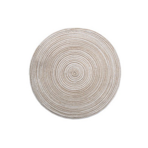마켓감성 원형 고급라탄 테이블매트, 베이지, 18cm