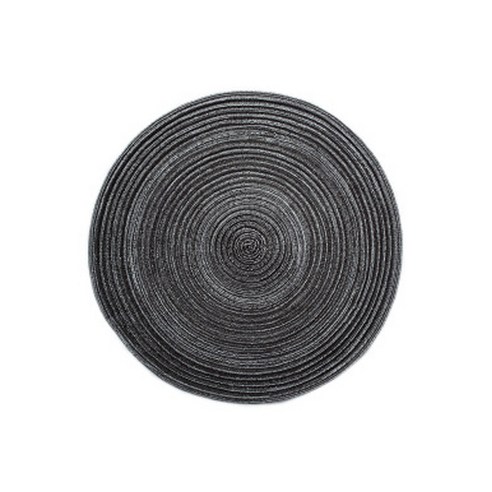 마켓감성 원형 고급라탄 테이블매트, 블랙, 18cm