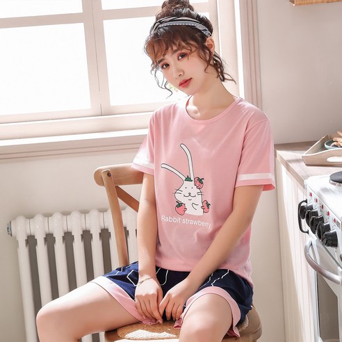 제이앤제이 여성용 딸기토끼 홈웨어 상하세트 392