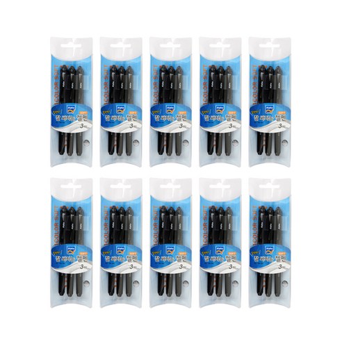 알파 샤인 중성 젤펜 0.5mm 3p, 흑색, 10개입
