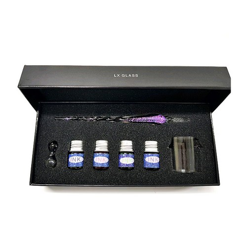 베이블퓨어리 크리스탈 만년필 프리미엄세트, 0.5~0.6mm, 퍼플