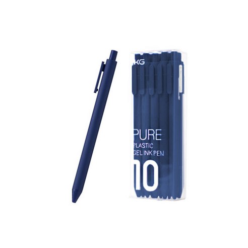 KACO PURE 컬러 소프트 젤펜 블랙심 0.5mm 10p, 네이비, 1개